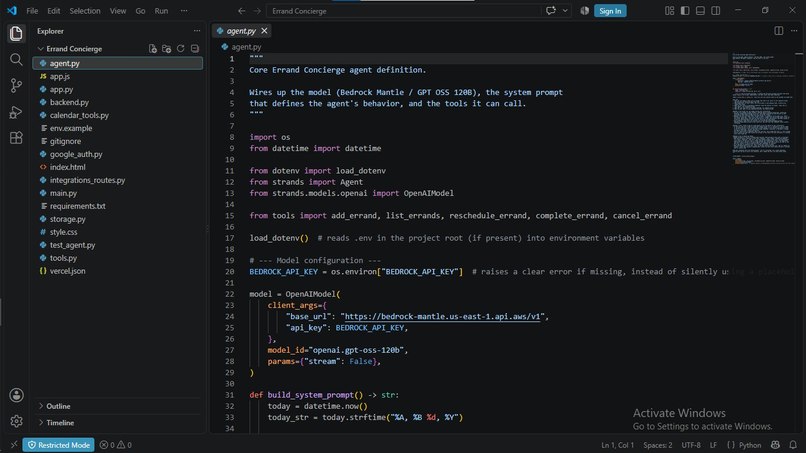 Errand-Concierge Built with Strands Agent – screenshot 4