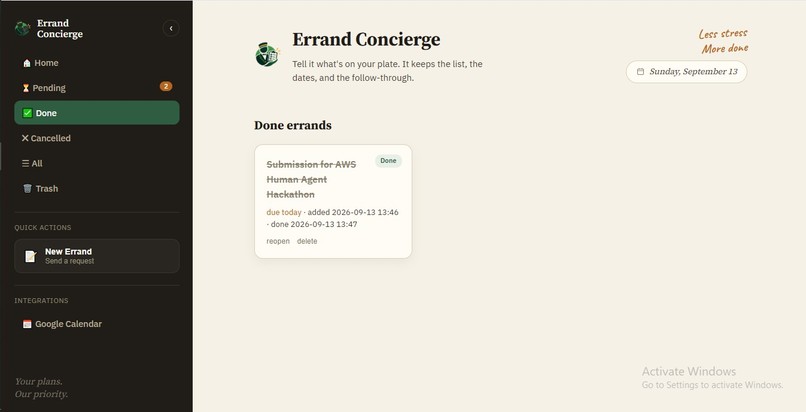 Errand-Concierge Built with Strands Agent – screenshot 6