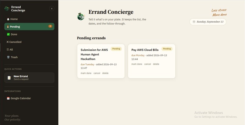 Errand-Concierge Built with Strands Agent – screenshot 5