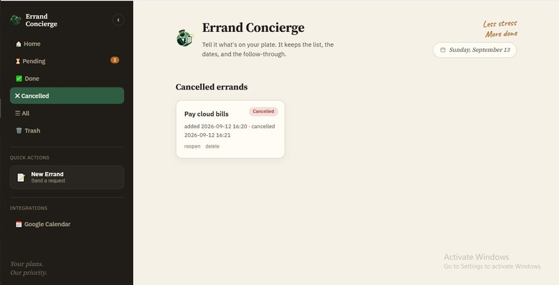 Errand-Concierge Built with Strands Agent – screenshot 7
