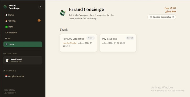 Errand-Concierge Built with Strands Agent – screenshot 8
