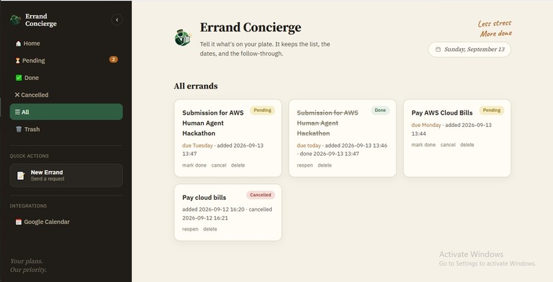 Errand-Concierge Built with Strands Agent – screenshot 10