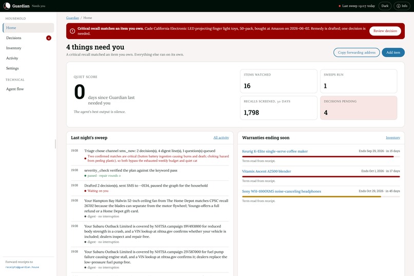 Recall and Warranty Guardian – screenshot 1