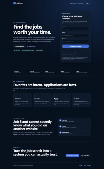 Job Scout Intel — Human-Controlled Career Agent – screenshot 1