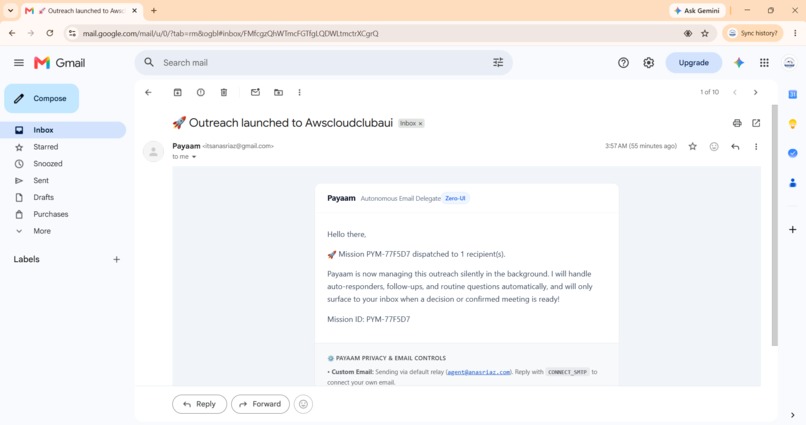 Payaam — Autonomous Email Agent – screenshot 2