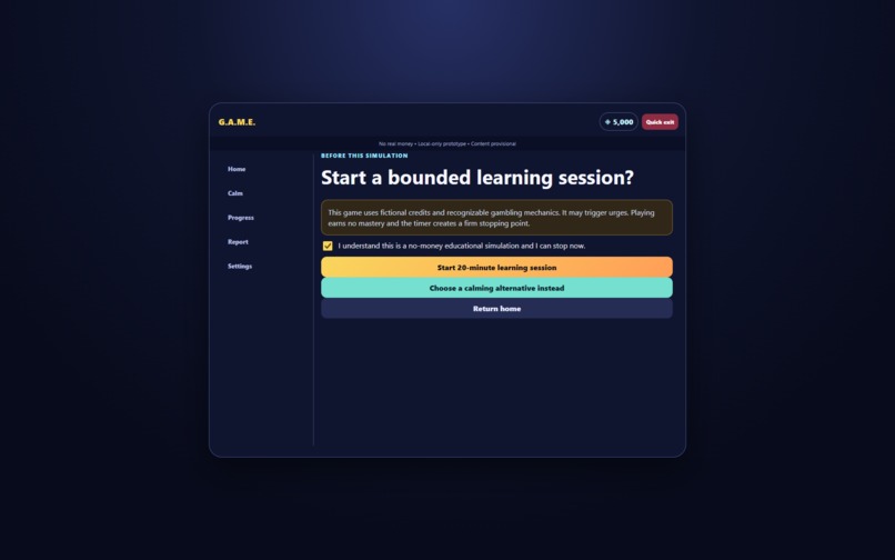 G.A.M.E. — Gambling Awareness Manic Education – screenshot 2