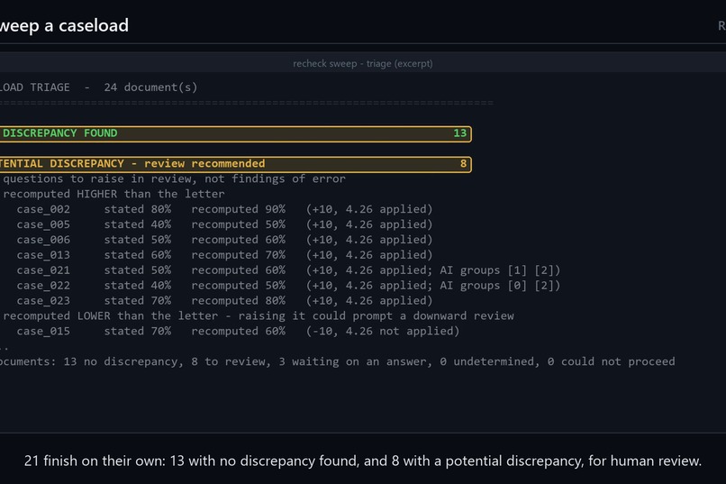 Recheck – screenshot 1