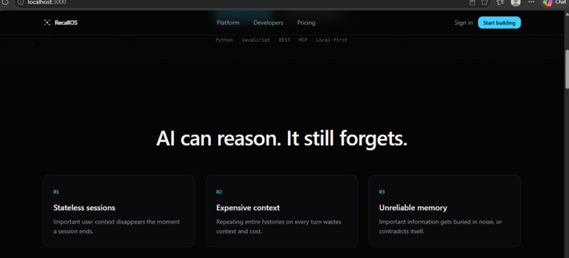 RecallOS: Local Memory Operating System for AI Agents – screenshot 2