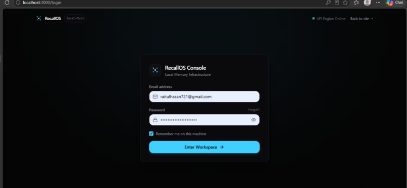 RecallOS: Local Memory Operating System for AI Agents – screenshot 10