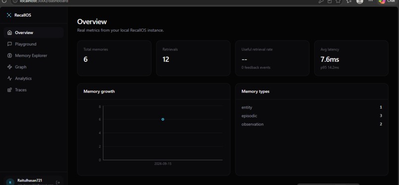 RecallOS: Local Memory Operating System for AI Agents – screenshot 11
