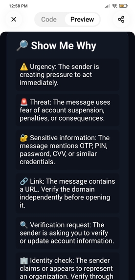 ScamLens — AI Scam Investigation Agent – screenshot 3