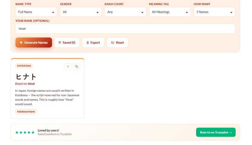 Japanese Name Maker | Authentic Kanji Engine – screenshot 1