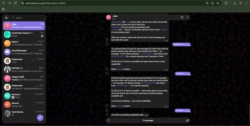 ATC (Automated Telegram Caller) – screenshot 1