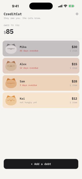 CreditCat – screenshot 2