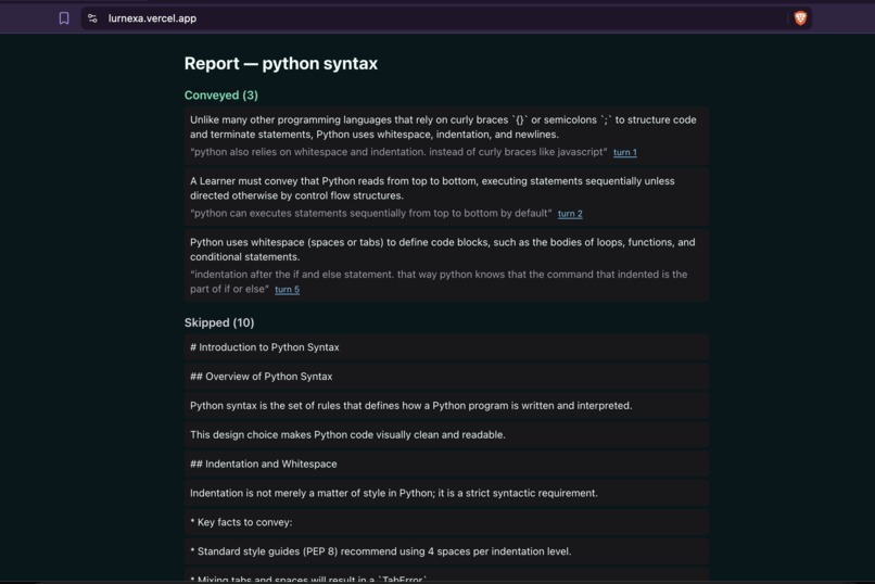 Lurnexa — Learn by Teaching AI Pupils – screenshot 2