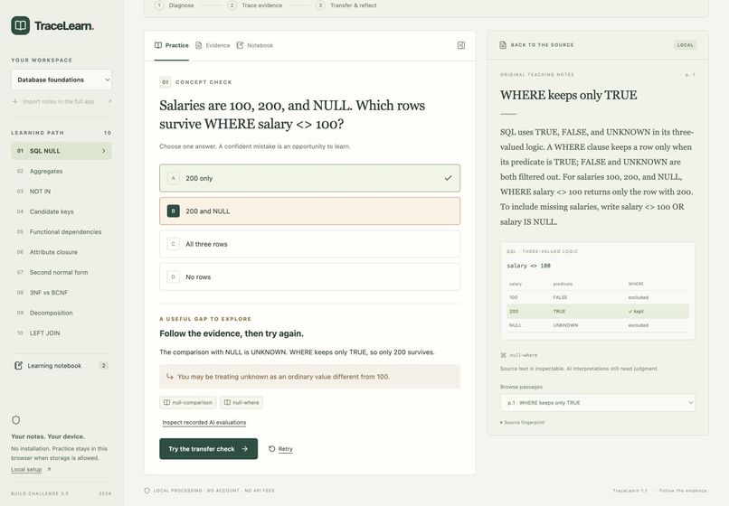 TraceLearn: Learning That Can Show Its Work – screenshot 10