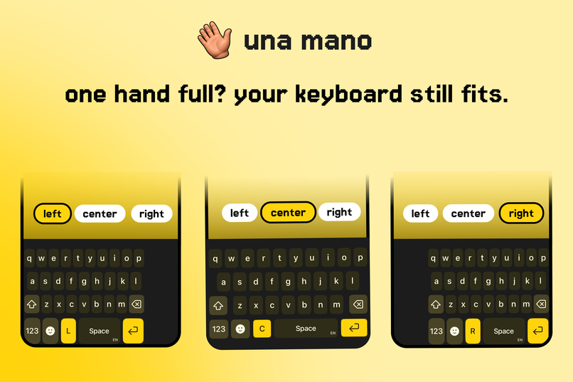 una mano: one-handed keyboard – screenshot 2