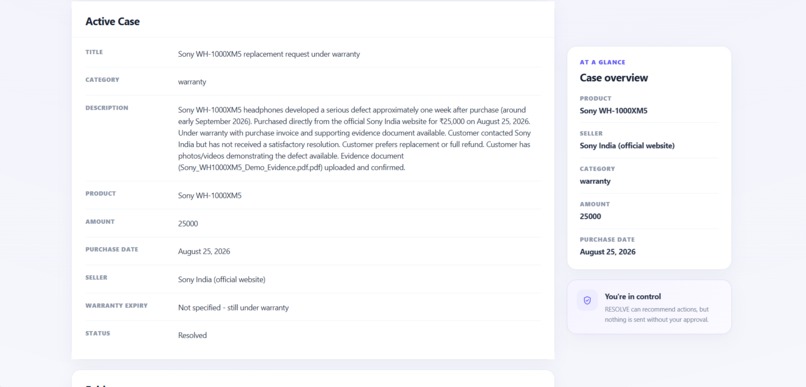 RESOLVE — AI-Guided Consumer Dispute Resolution – screenshot 3