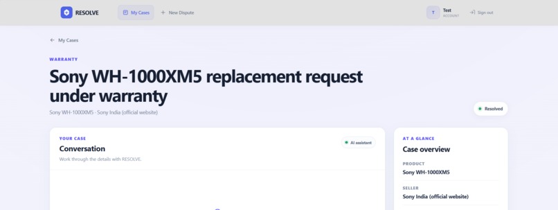 RESOLVE — AI-Guided Consumer Dispute Resolution – screenshot 4