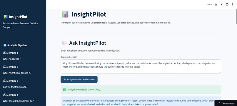 InsightPilot AI-Powered Business Analysis & Decision Support – screenshot 1