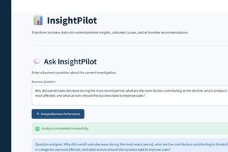 InsightPilot AI-Powered Business Analysis & Decision Support