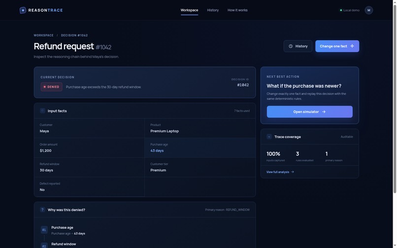 REASONTRACE – screenshot 2
