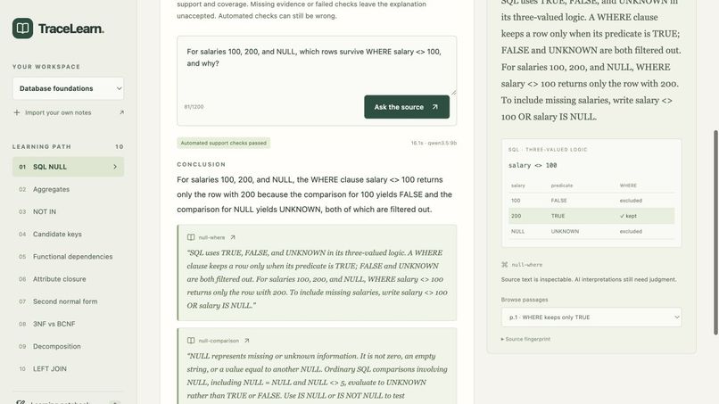 TraceLearn: Learning That Can Show Its Work – screenshot 14