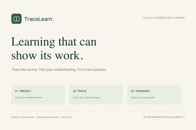TraceLearn: Learning That Can Show Its Work – screenshot 1