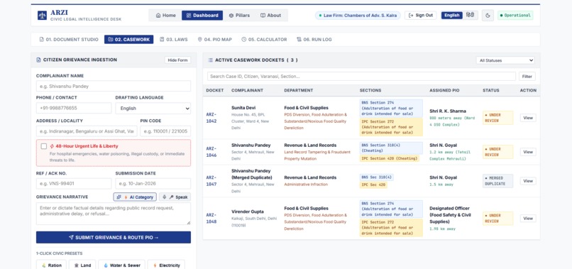 ARZI-RTI Filing Desk – screenshot 3