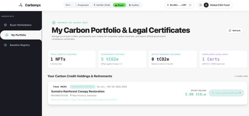 Carbonyx: AI & Web3 Carbon Credit Protocol – screenshot 6