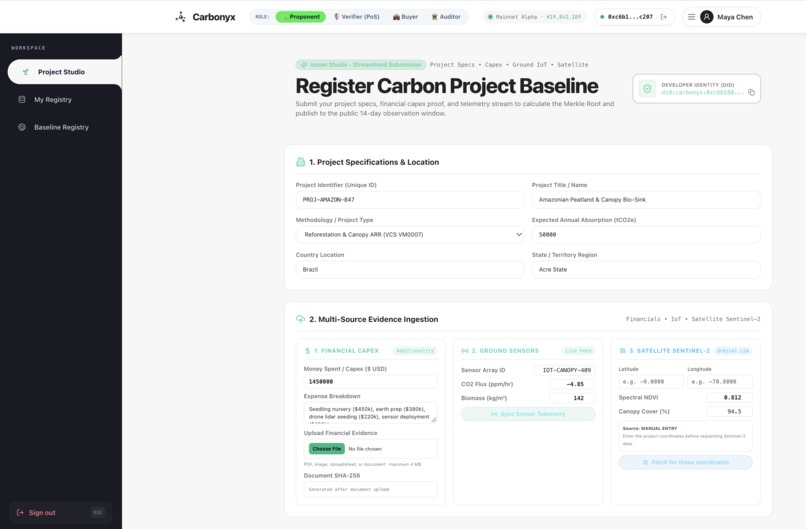 Carbonyx: AI & Web3 Carbon Credit Protocol – screenshot 3