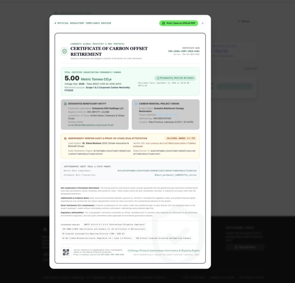 Carbonyx: AI & Web3 Carbon Credit Protocol – screenshot 7