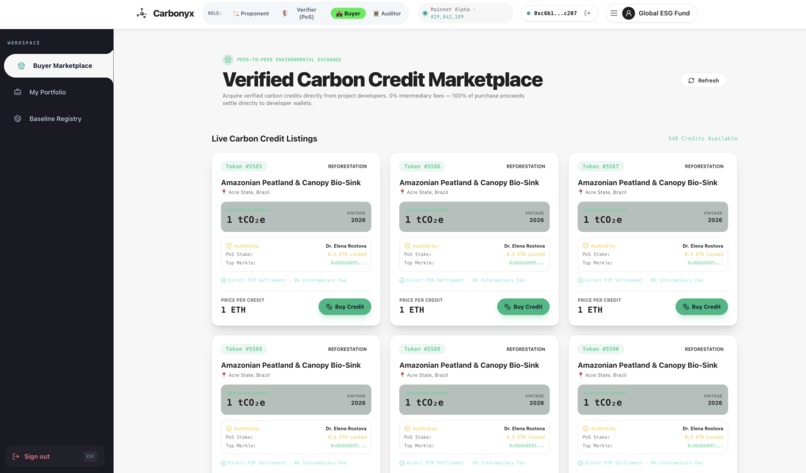 Carbonyx: AI & Web3 Carbon Credit Protocol – screenshot 11
