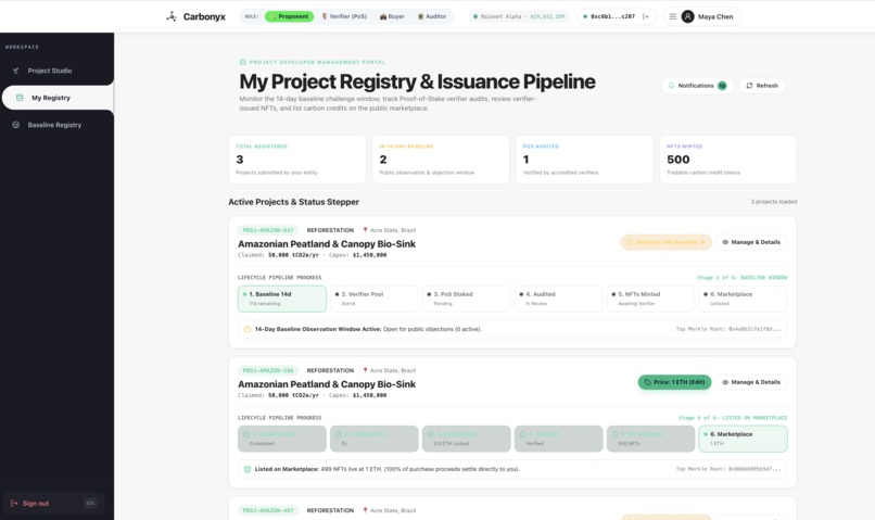Carbonyx: AI & Web3 Carbon Credit Protocol – screenshot 12