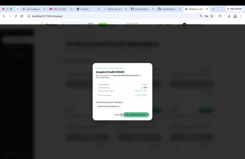 Carbonyx: AI & Web3 Carbon Credit Protocol – screenshot 15