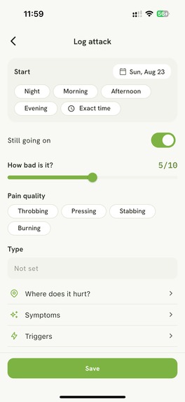 Migraine Tracker – MiGi – screenshot 4