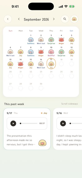 Kimocchi - Voice Mood Tracker – screenshot 2