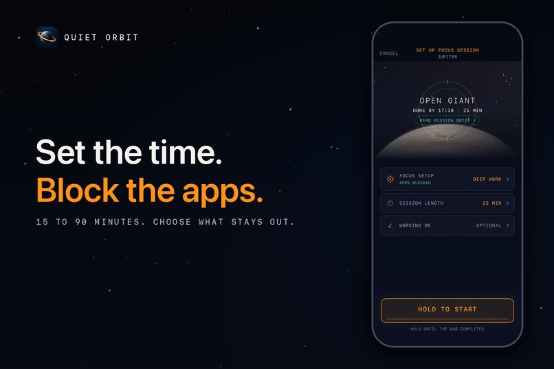 Quiet Orbit: Focus Timer and App Blocker – screenshot 2