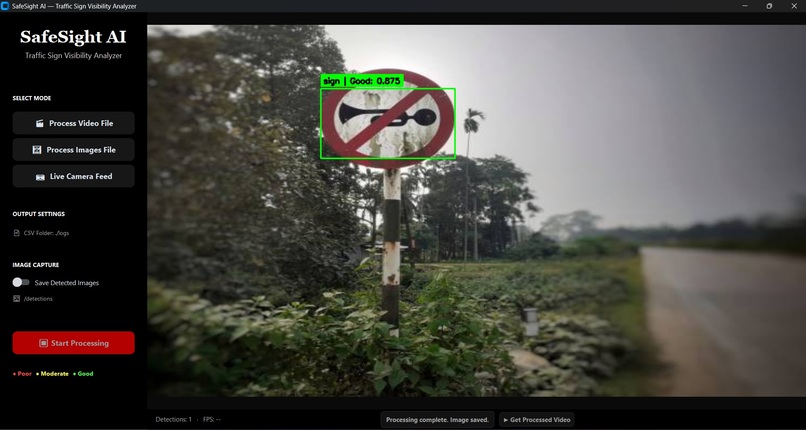 SafeSight AI — Traffic Sign Visibility Analyzer – screenshot 1