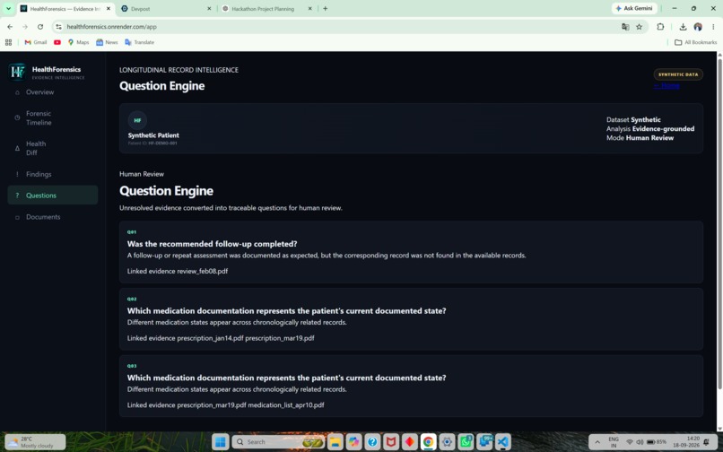 HealthForensics – screenshot 1