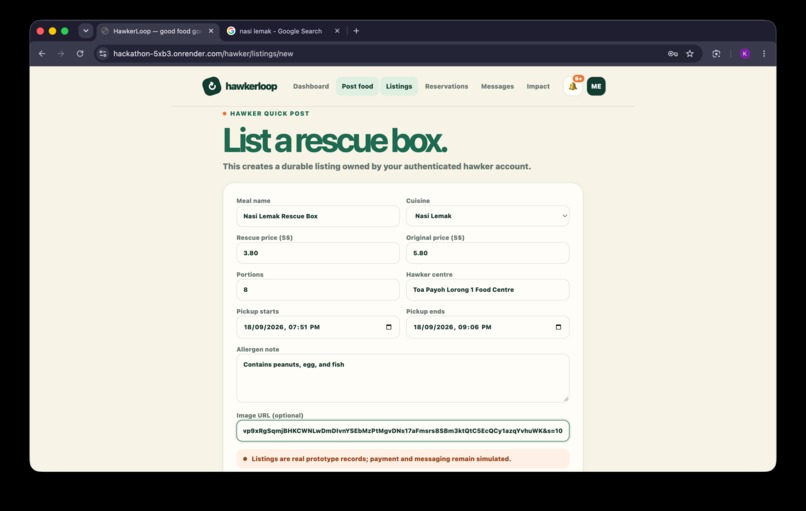 HawkerLoop Rescue (Theme: Eco-Friendly & Sustainability)  – screenshot 2