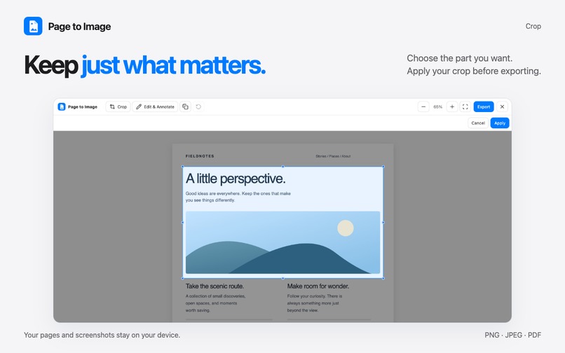 Page to Image - Screenshots & PDF – screenshot 2