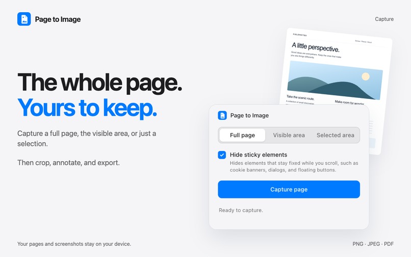 Page to Image - Screenshots & PDF – screenshot 3
