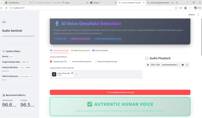 AI-Powered Voice Deepfake Detection and Risk Analysis – screenshot 2