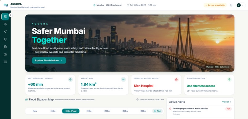 AQUORA — Urban Flood Intelligence & Response Platform – screenshot 3