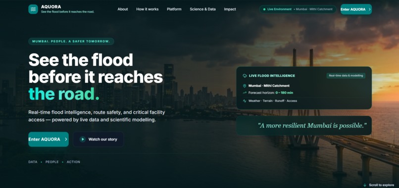 AQUORA — Urban Flood Intelligence & Response Platform – screenshot 1
