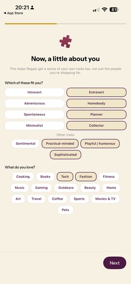 Regaly – screenshot 1