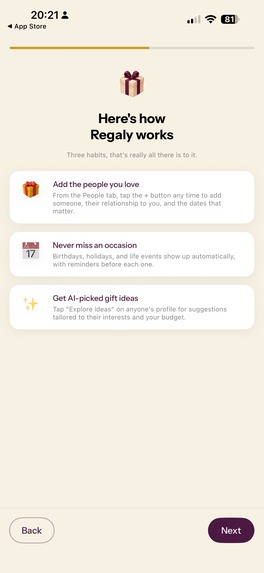 Regaly – screenshot 2