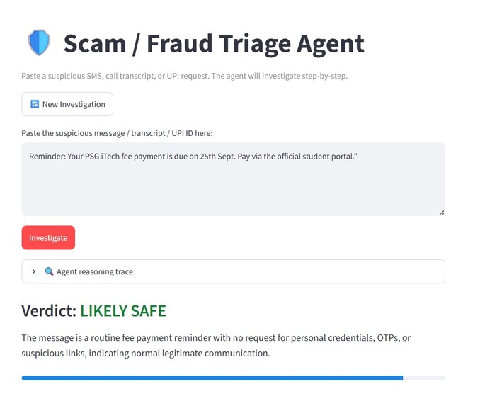 Scam Triage Agent – screenshot 1