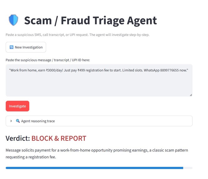 Scam Triage Agent – screenshot 2